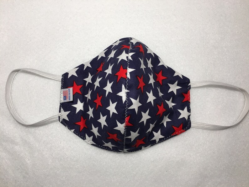July 4th Patriot Stars Face Mask W/sewn in Filter Washable Etsy