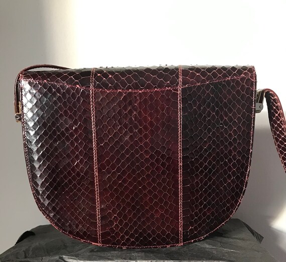 Vintage Robert NYC Burgundy Leather Shoulder Bag … - image 4