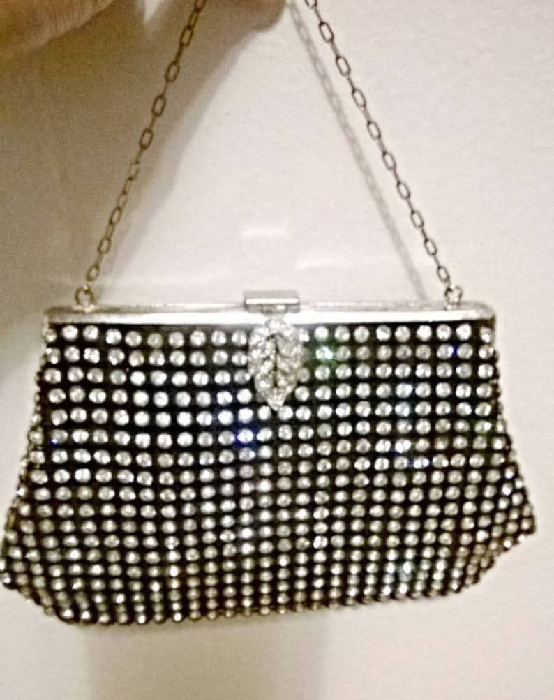Vintage Small Black Purse Covered with Rhinestones Etsy.de