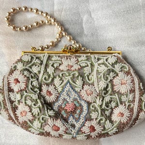 Vintage Beaded Flower Evening Bag image 9