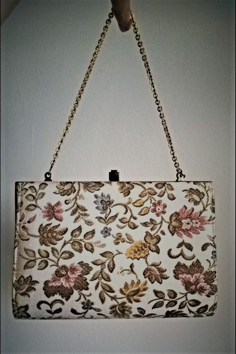 Beautiful Vintage Floral Pattern Purse by Nicholas Reich Etsy