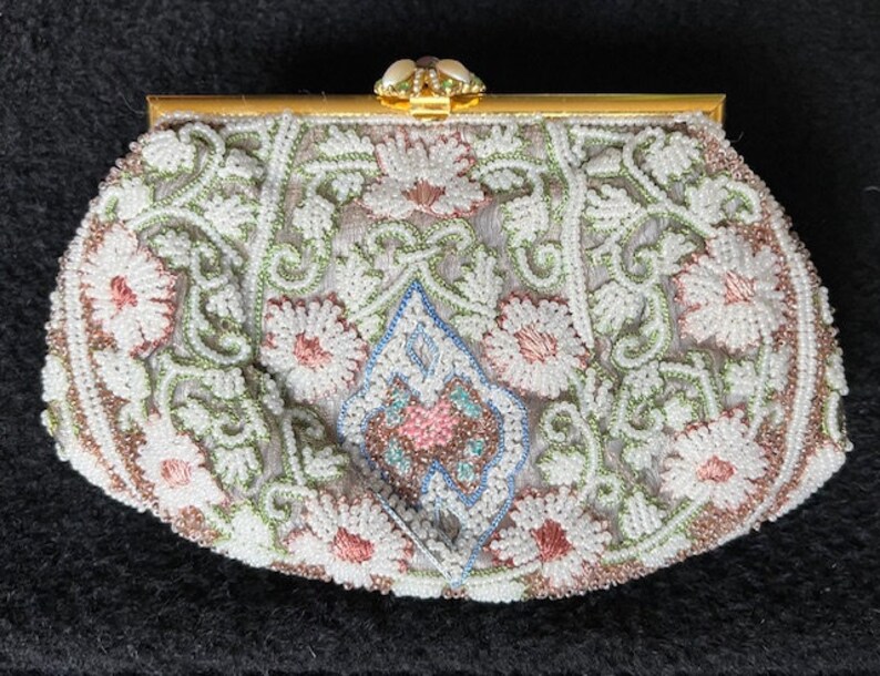 Vintage Beaded Flower Evening Bag image 3