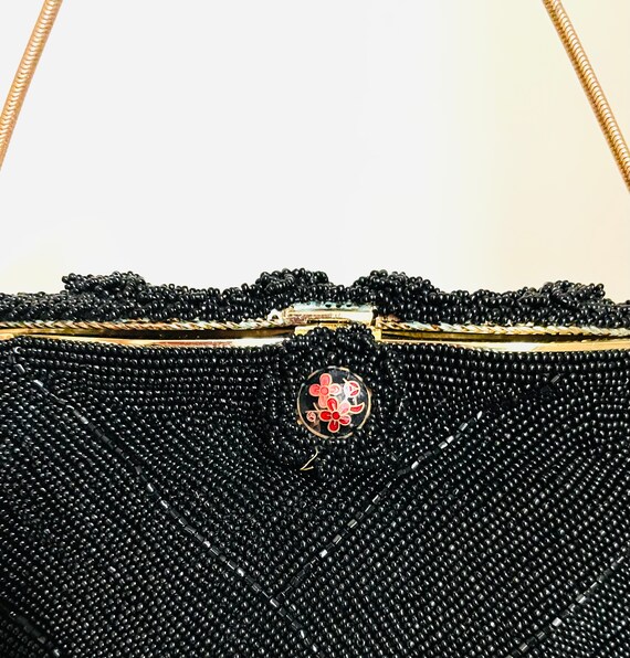 Beautiful Black Beaded Evening Purse - image 5