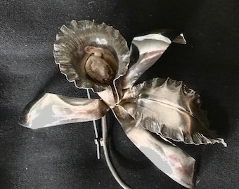 Vintage Sterling Silver Lily Brooch – Peruvian Floral Pin, Weisch