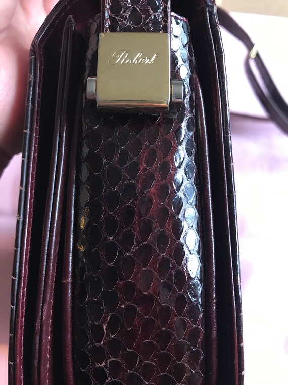 Vintage Robert NYC Burgundy Leather Shoulder Bag … - image 8