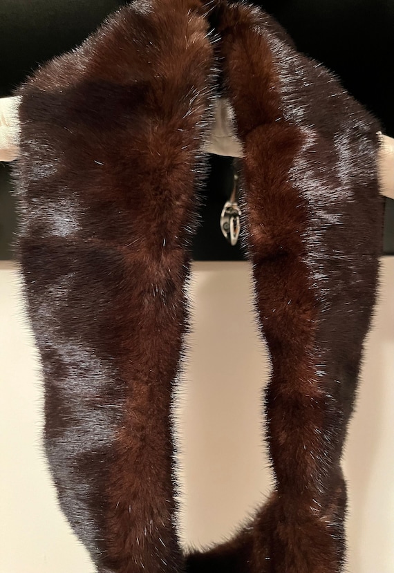 Stunning Vintage Brown Mink Fur Scarf and Cuffs
