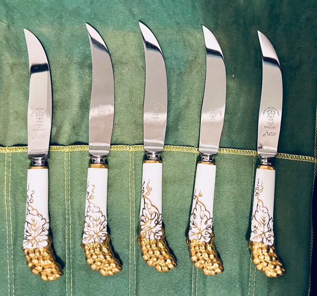 Very Nice 1950's Set of Butter Knives by Royal Crown Derby Made in