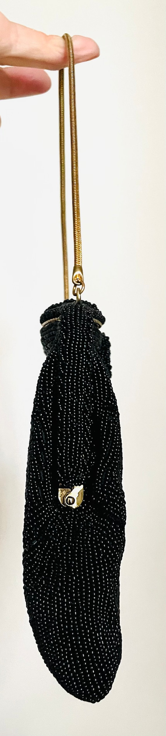 Beautiful Black Beaded Evening Purse - image 8