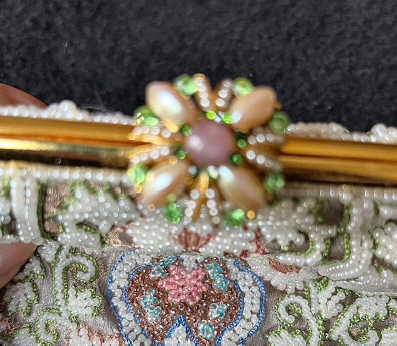 Vintage Beaded Flower Evening Bag image 7
