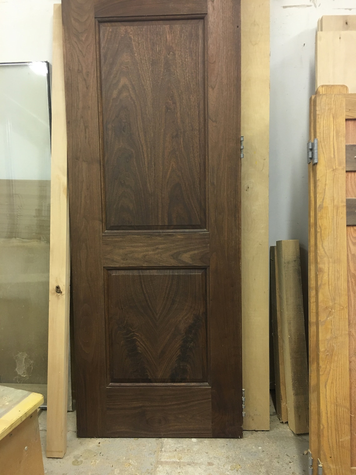Custom Built Black Walnut Door From Reclaimed Lumber From South Dakota