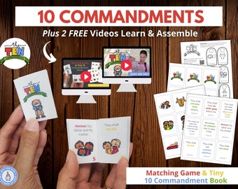 The Ten Commandments: Kid's Tiny Book Craft Idea & Matching Game