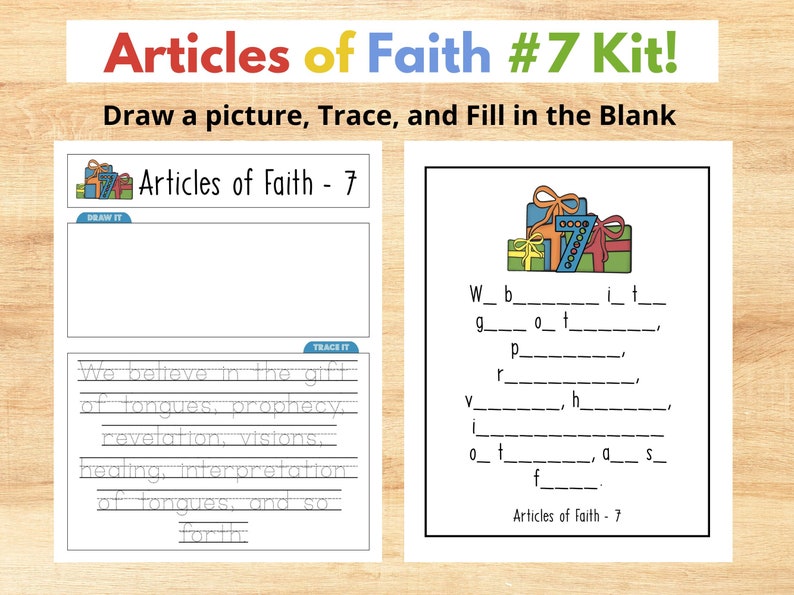 Articles of Faith #7 Complete Packet MEMORIZE the Articles of Faith - Etsy