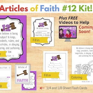 Articles of Faith #12 Complete Packet MEMORIZE the Articles of Faith