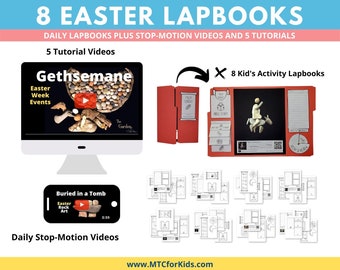 Easter Lapbooks - Learn Bible Story of Holy Week and Jesus's Resurrection