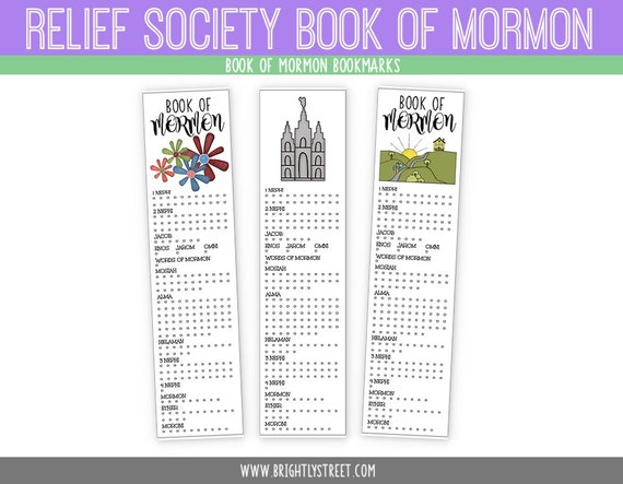 Book Of Mormon Reading Chart Bookmark