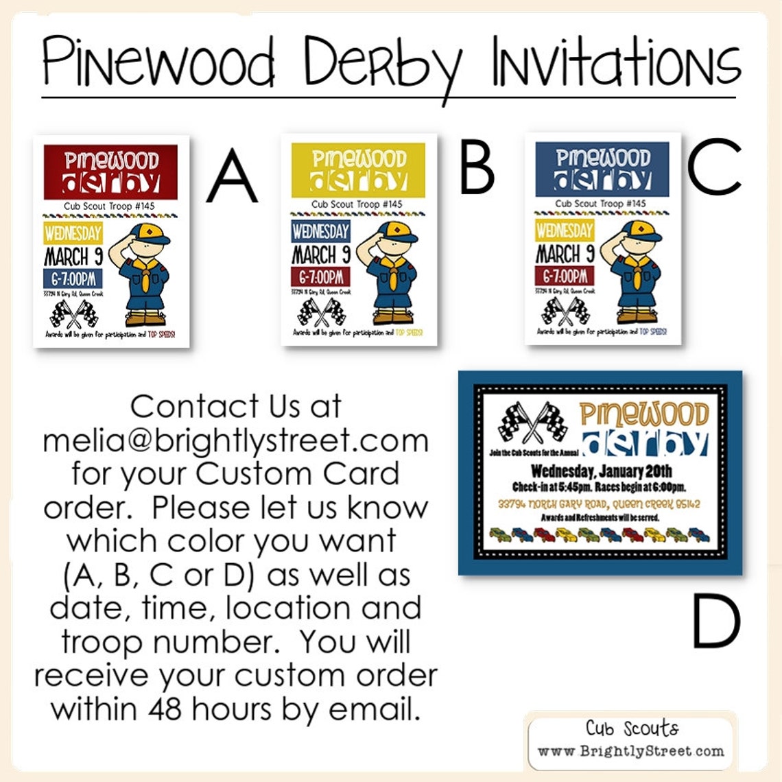 Cub Scouts Pinewood Derby Invitations and Awards Etsy