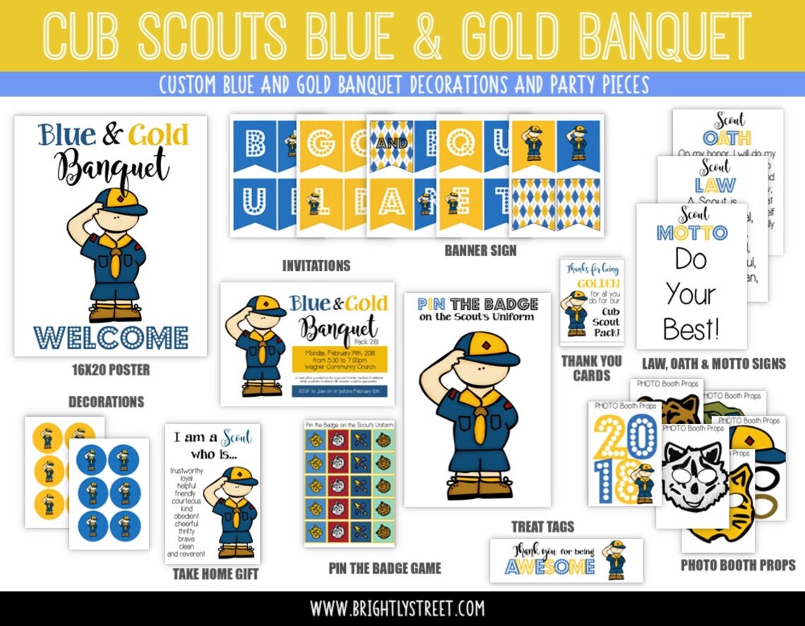 Cub Scouts Blue and Gold Banquet CUSTOMIZED Invitations Etsy