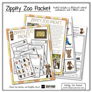 Zoo Field Trip Bundle for Kids Animal Bingo and Worksheets