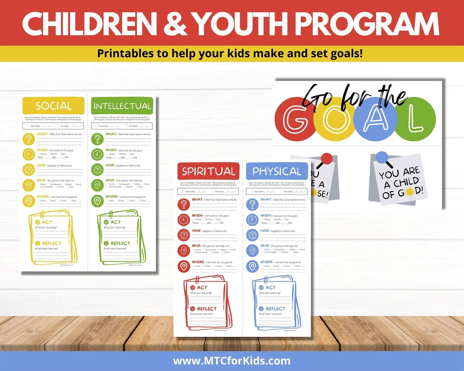 LDS Children And Youth Program Set Make Goals Printable LDS Primary