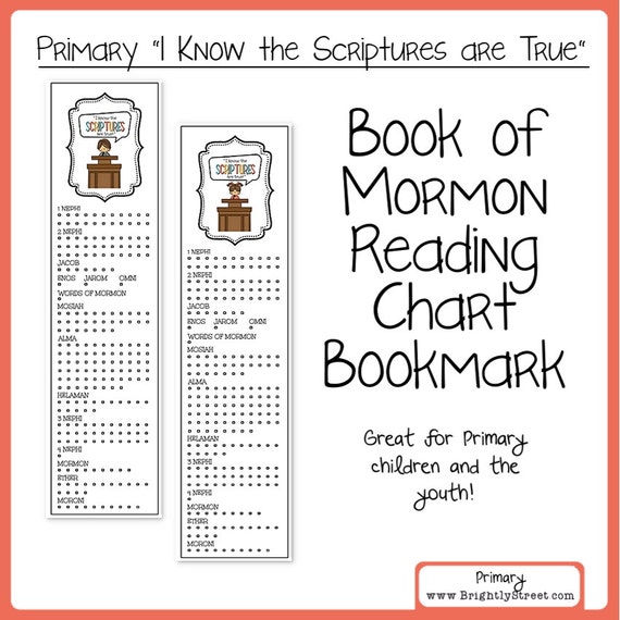 Book Of Mormon Reading Chart Bookmark