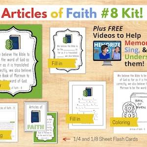 Articles of Faith #8 Complete Packet MEMORIZE the Articles of Faith