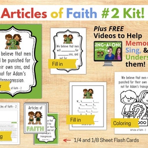 Articles of Faith #2 Complete Packet MEMORIZE the Articles of Faith