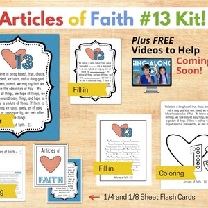 Articles of Faith #13 Complete Packet MEMORIZE the Articles of Faith