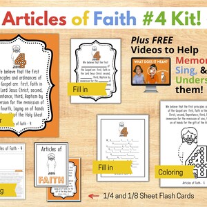 Articles of Faith #4 Complete Packet MEMORIZE the Articles of Faith