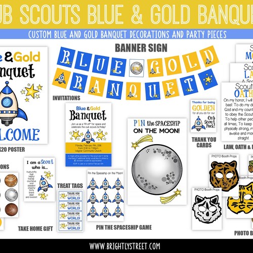 Cub Scouts Blue and Gold Banquet CUSTOMIZED Invitations Etsy