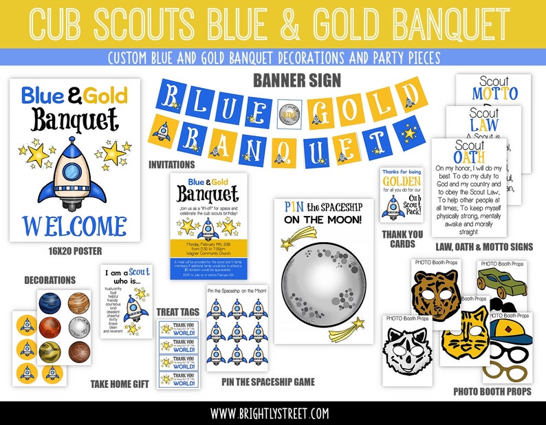 Cub Scouts Blue and Gold Banquet SPACE THEME Customized Etsy Cub Scouts Blue and Gold Banquet SPACE THEME Customized Etsy