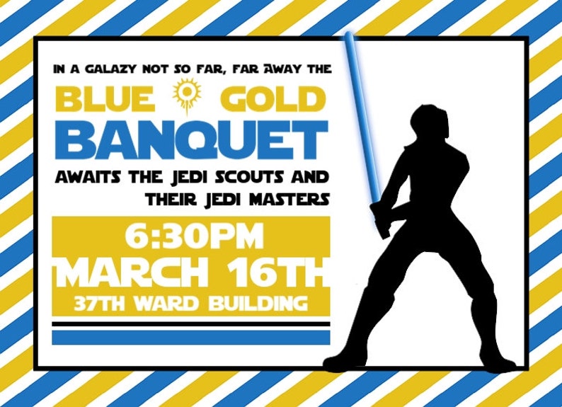Cub Scouts Blue and Gold Banquet Invitations Star Wars Theme Etsy
