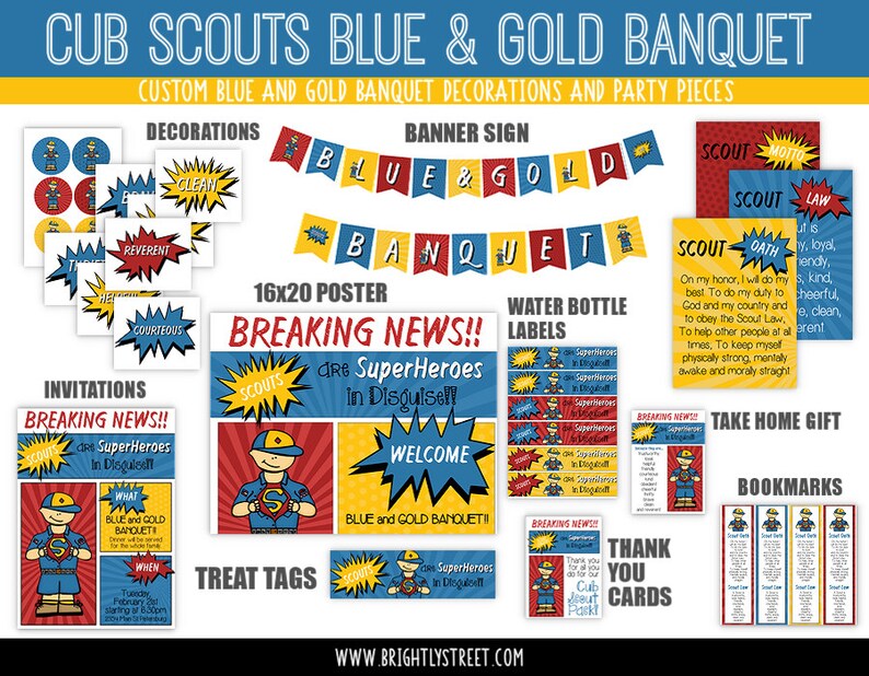 Cub Scouts Blue and Gold Banquet Super Heroes Theme CUSTOM Etsy