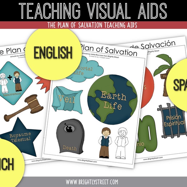 Plan of Salvation Missionary Teaching Aids in English, Spanish and French