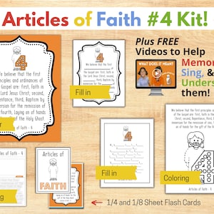 Articles of Faith #4 Complete Packet MEMORIZE the Articles of Faith
