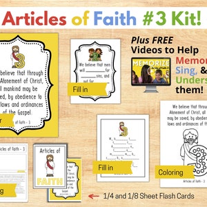 Articles of Faith #3 Complete Packet MEMORIZE the Articles of Faith