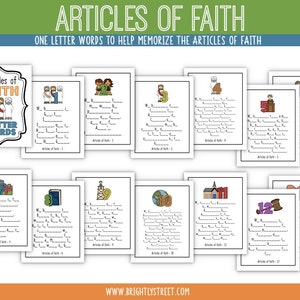 Articles of Faith One Letter Words MEMORIZE them all!!