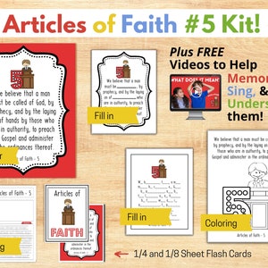 Articles of Faith #5 Complete Packet MEMORIZE the Articles of Faith