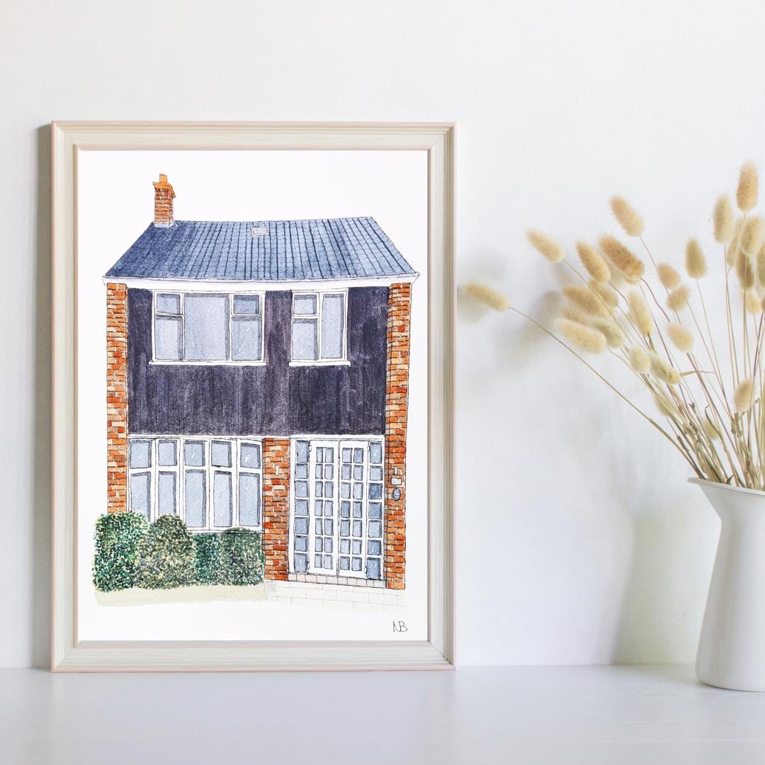 Bespoke House Illustration – Custom Handmade Commission
