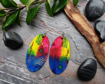 Wood Abstract Earrings