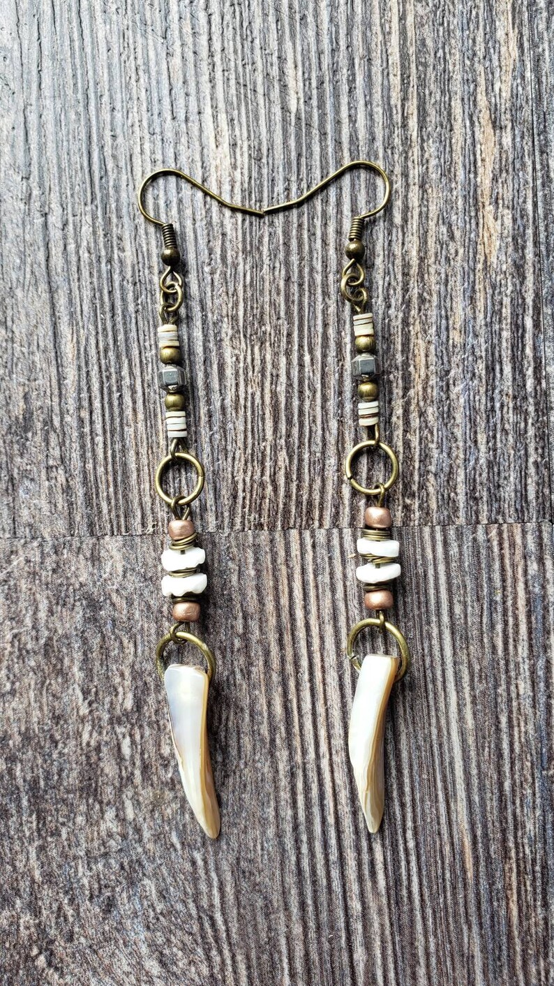 Beachy Earrings Boho Earrings Tribal Earrings Long Beaded Earrings White Earrings African Earrings
