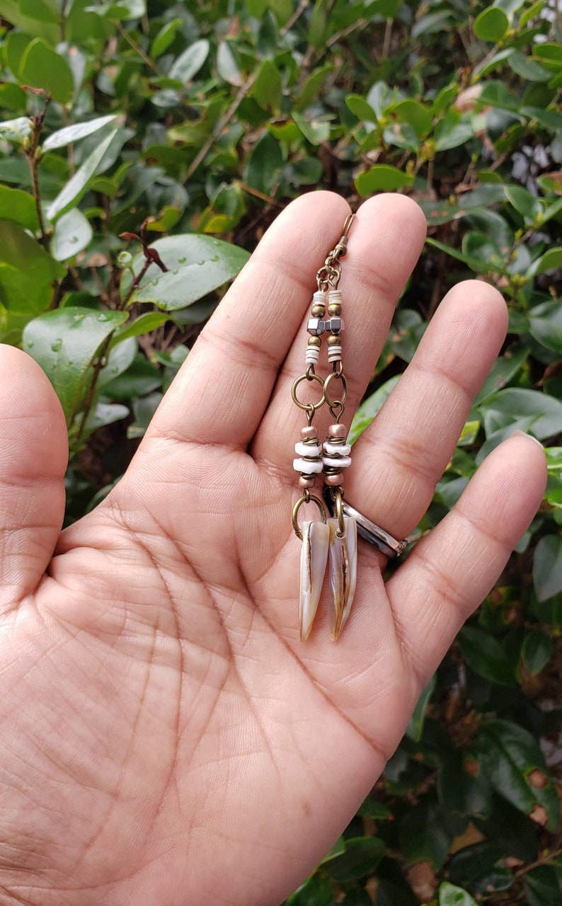 Beachy Earrings Boho Earrings Tribal Earrings Long Beaded Earrings White Earrings African Earrings