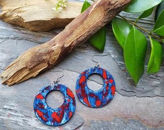 Red and Blue Wood Abstract