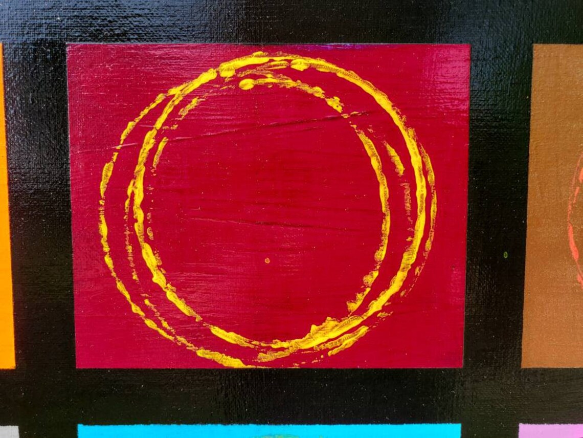 Geometric Wall Art Block Art Abstract Wall Decor Multicolor Etsy