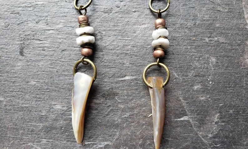Beachy Earrings Boho Earrings Tribal Earrings Long Beaded Earrings White Earrings African Earrings