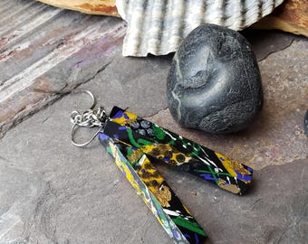 Hand-Painted Wood Dangle Earrings