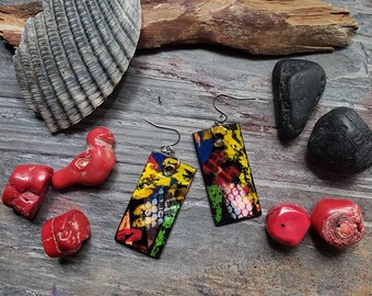 Wood Hand-Painted Earrings