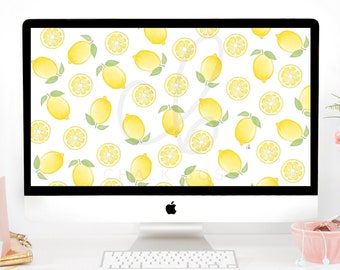 Lemons -Desktop Wallpaper - Background - Computer Background - Desktop Background - Computer Wallpaper - ipad - Digital Wallpaper - Laptop