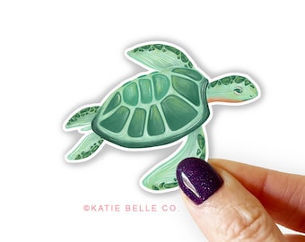 Sea Turtle Sticker / Animal Sticker / Ocean Sticker / Vinyl Sticker / Water Bottle Sticker / Hydroflask Stickers / Waterproof / Turtle Lover