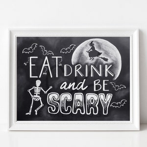 Halloween Party Sign - Halloween Signs - Halloween Wall Art - Chalk Art - Chalkboard Print - Halloween Party Decor - Chalkboard Art