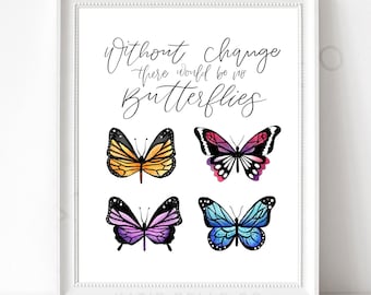 Butterfly Print / Butterfly Wall Art/ Motivational Wall Art / Wall Art for Women / Butterfly Artwork / Monarch Butterfly / Mother's Day